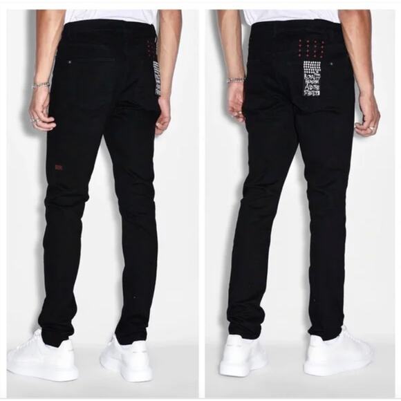 Ksubi 42 Chitch Laid Black Slim Tappered Leg Mid Long Rise Jeans - Picture 2 of 8